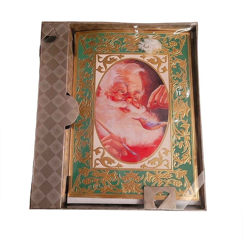 Vintage 90's Santa Foil‎ Christmas Cards